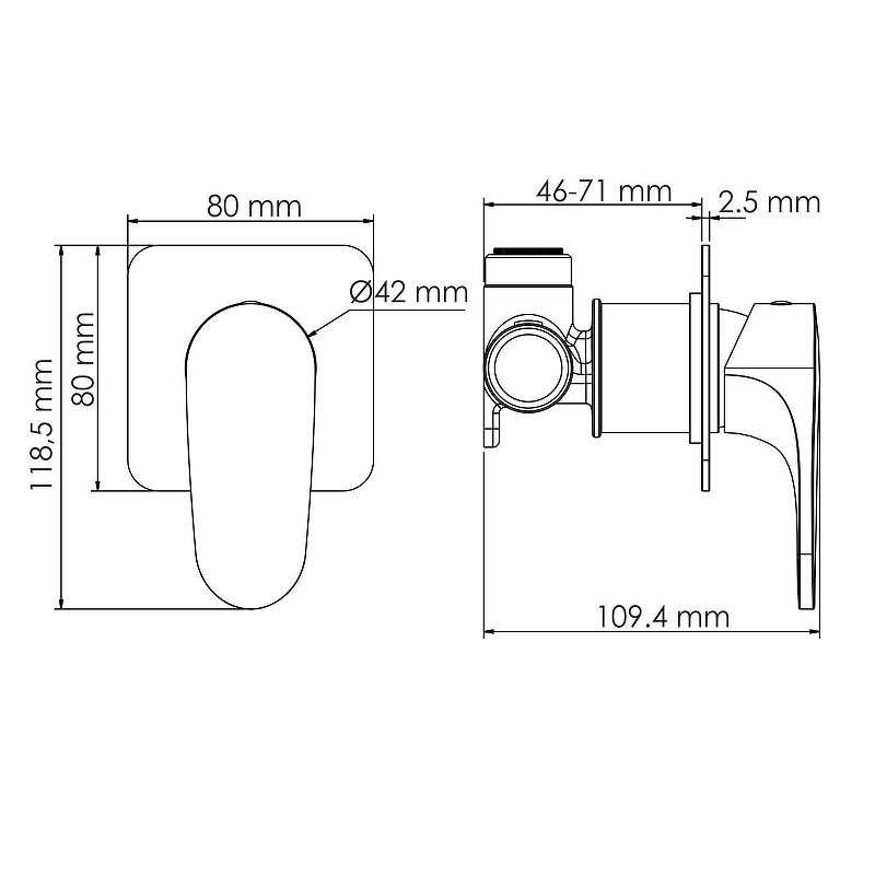 A7751.290.292.335 Встраиваемый комплект для биде со шлангом A7751.290.292.335 Встраиваемый комплект для биде со шлангом