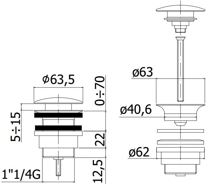 Донный клапан Paffoni ZSCA050CR Донный клапан Paffoni ZSCA050CR