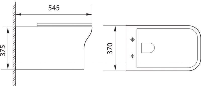 Унитаз подвесной Aquanet Rimless Cube-W CL-12248D Унитаз подвесной Aquanet Rimless Cube-W CL-12248D