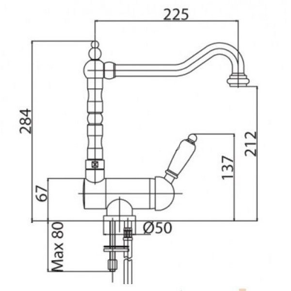 VINTAGE-LLPM2-02-ED Смеситель для кухни Исполнение: Бронза, Ручки: мрамор Emperador Dark  VINTAGE-LLPM2-02-ED Смеситель для кухни Исполнение: Бронза, Ручки: мрамор Emperador Dark