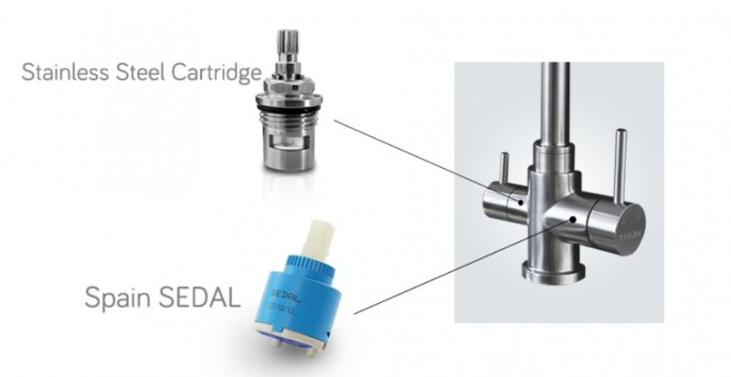 Смеситель для кухни с краном для питьевой воды, нержавеющая сталь, исполнение сатин BB-LAM15-IN Смеситель для кухни с краном для питьевой воды, нержавеющая сталь, исполнение сатин BB-LAM15-IN