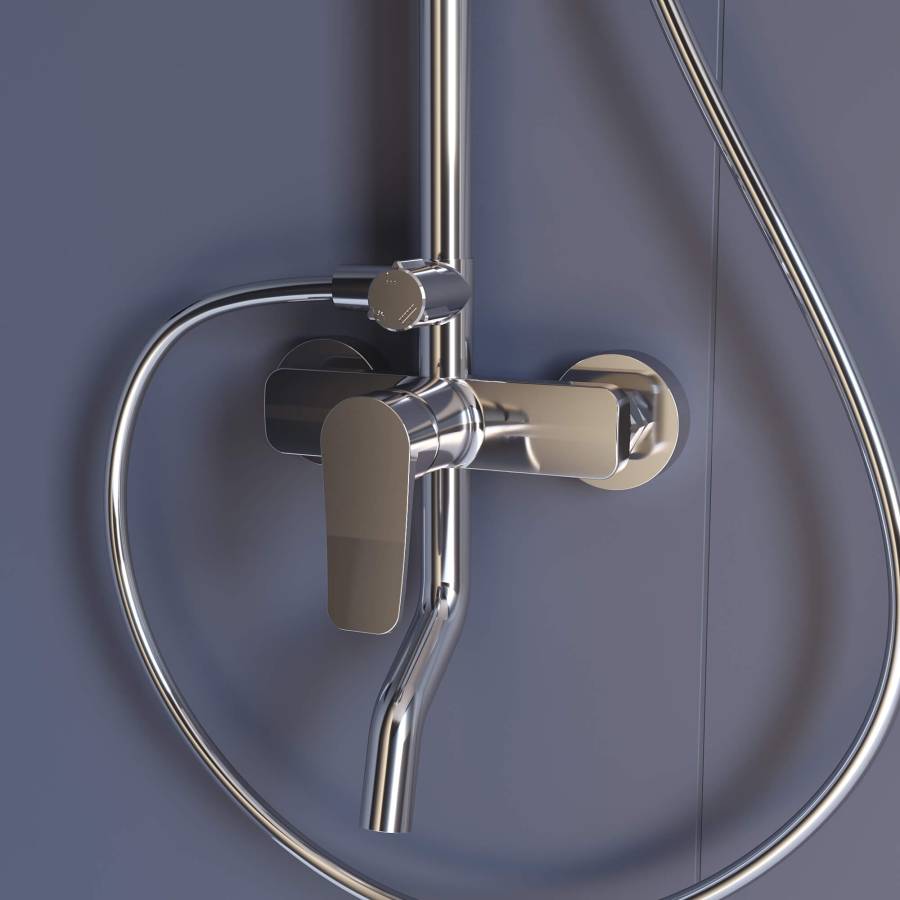 Душевая стойка RGW SP-25 Хром Головной душ/Смеситель (Ручной душ.Шланг 1,5 м.) Душевая стойка RGW SP-25 Хром Головной душ/Смеситель (Ручной душ.Шланг 1,5 м.)