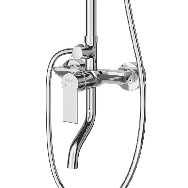 AURORA Душевая стойка со смесителем и изливом, хром AURORA-VSCM-CRM AURORA Душевая стойка со смесителем и изливом, хром AURORA-VSCM-CRM