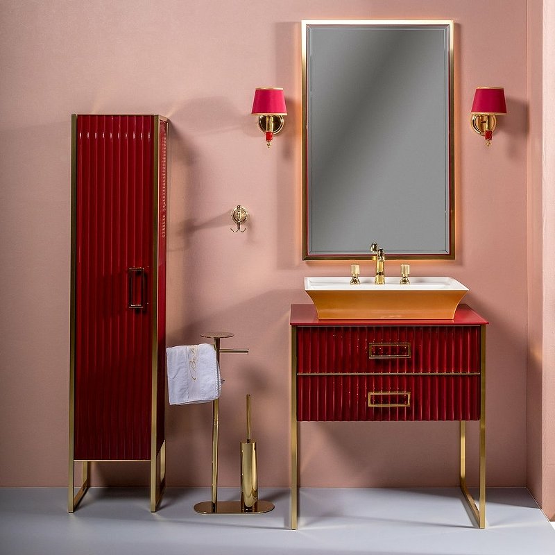 Зеркало MONACO с подсветкой 70*110CM глянец бордо + золото 566-RG Boheme Зеркало MONACO с подсветкой 70*110CM глянец бордо + золото 566-RG Boheme