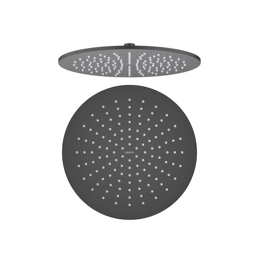 Круглый верхний душ  300*7 мм AQUATEK, матовый черный AQ2079MB  Круглый верхний душ  300*7 мм AQUATEK, матовый черный AQ2079MB