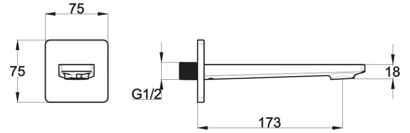 CARIN Излив для ванны хром CAR-BC-CRM CARIN Излив для ванны хром CAR-BC-CRM