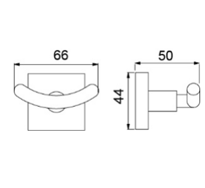 Крючок двойной Timo Selene Black 12012/03