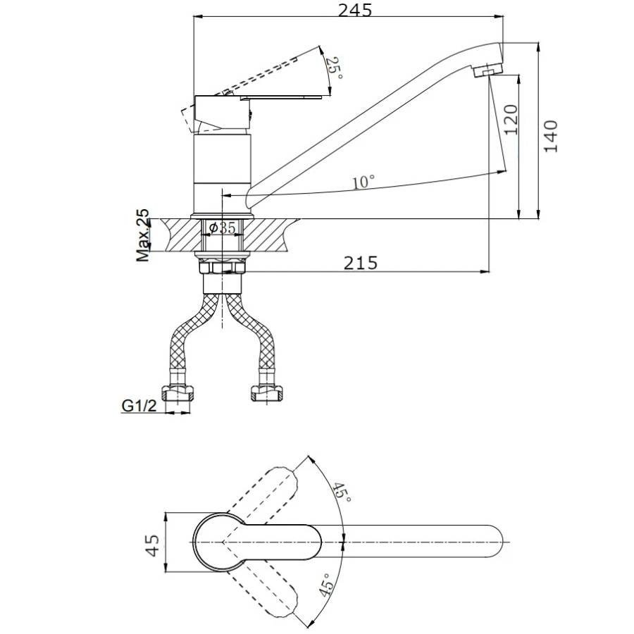 Смеситель для кухни RUSH Tenerife (TE2835-26) Смеситель для кухни RUSH Tenerife (TE2835-26)