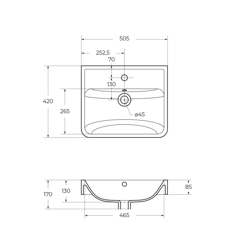 Керамическая раковина BelBagno NEON 19050 Керамическая раковина BelBagno NEON 19050