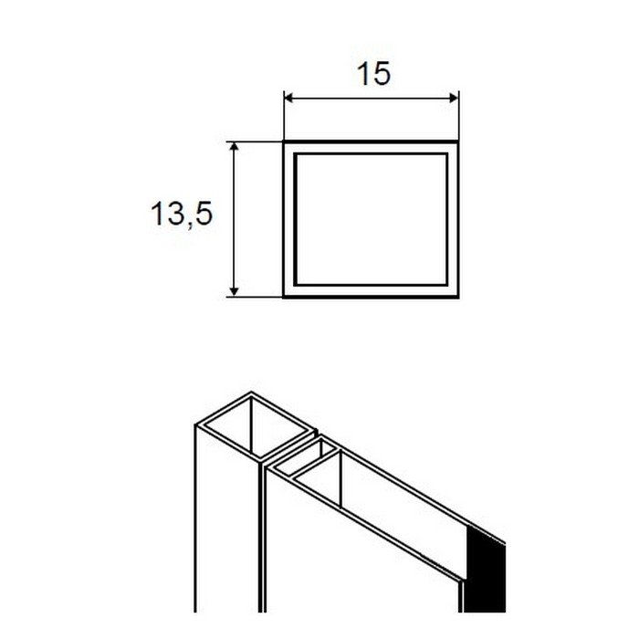 Расширительный профиль EXCELLENT Mazo 15 мм (хром) Расширительный профиль EXCELLENT Mazo 15 мм (хром)