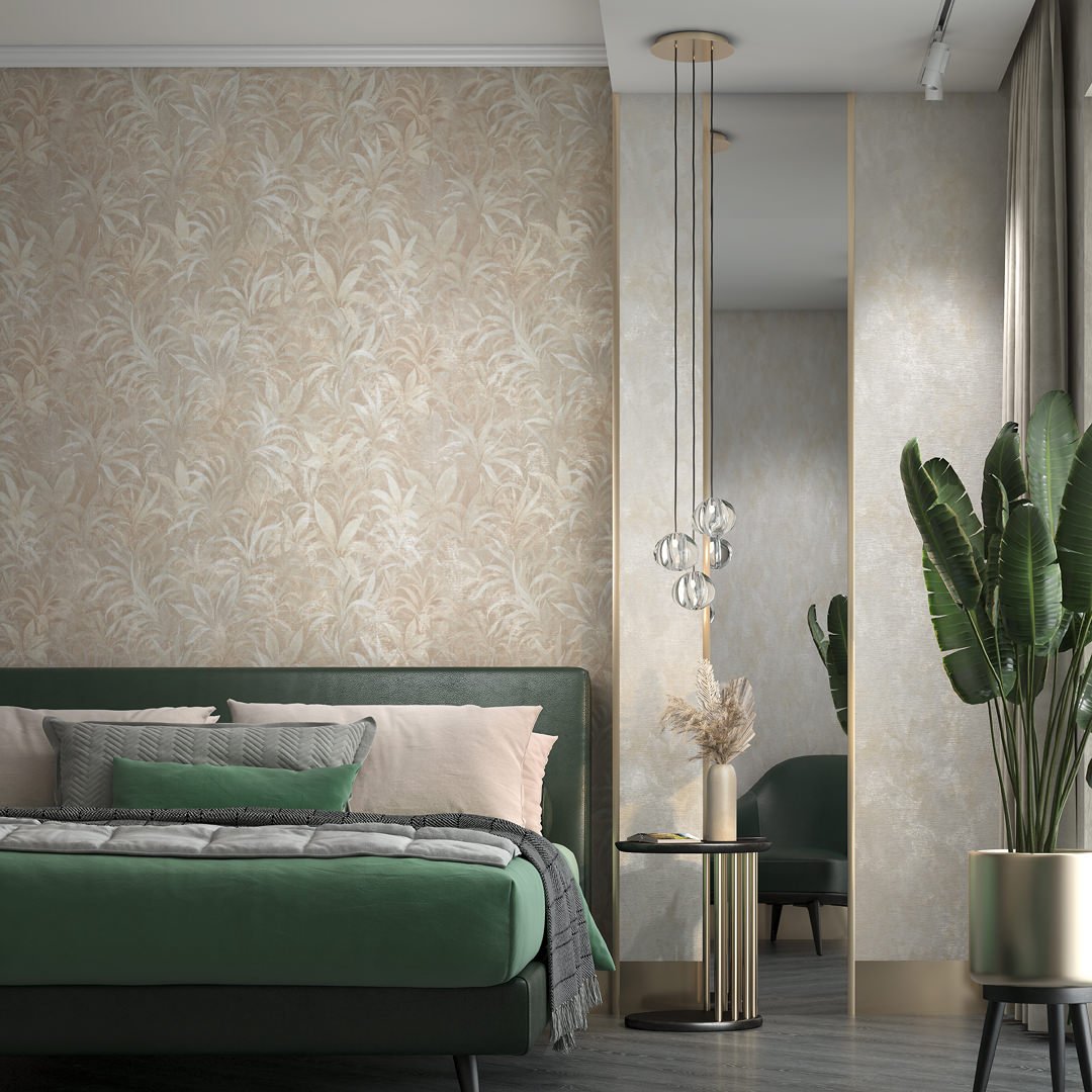 Обои виниловые Экзотика мотив, бежевый Обои виниловые Экзотика мотив, бежевый