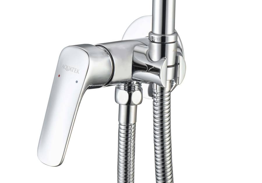 Комплект для гигиенического душа встроенный AQUATEK (cмеситель + гигиеническая лейка + шланг) AQ1019CR ВЕГА  Комплект для гигиенического душа встроенный AQUATEK (cмеситель + гигиеническая лейка + шланг) AQ1019CR ВЕГА