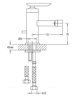 SIESTA-F-BS-01-W0 Смеситель на биде, без донного клапана