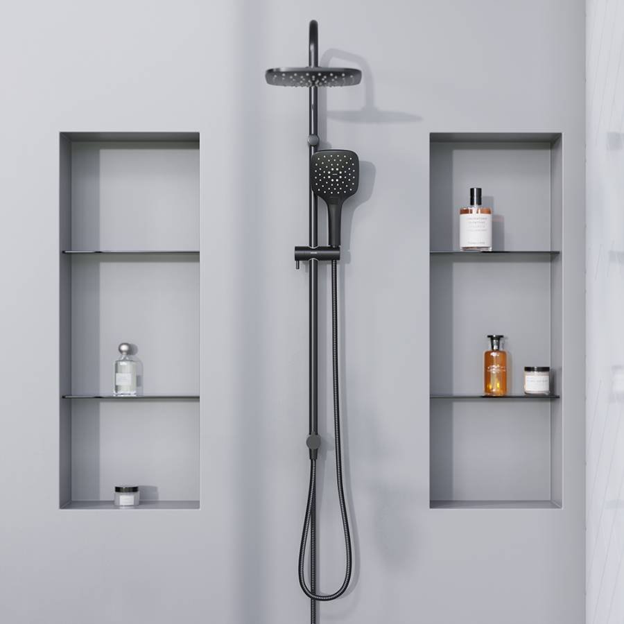 931000300 Eclipse, душ. система: верхний душ 220мм, ручн.душ 3 ф-ии 120 мм, штанга 1010 мм, Черный 931000300 Eclipse, душ. система: верхний душ 220мм, ручн.душ 3 ф-ии 120 мм, штанга 1010 мм, Черный