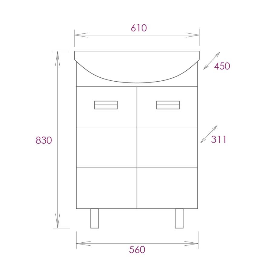 Тумба Onika Балтика 60 напольная, белая (ум. Балтика 60) Тумба Onika Балтика 60 напольная, белая (ум. Балтика 60)