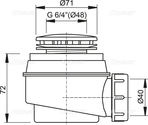 Сифон для душевого поддона, хром Сифон для душевого поддона, хром