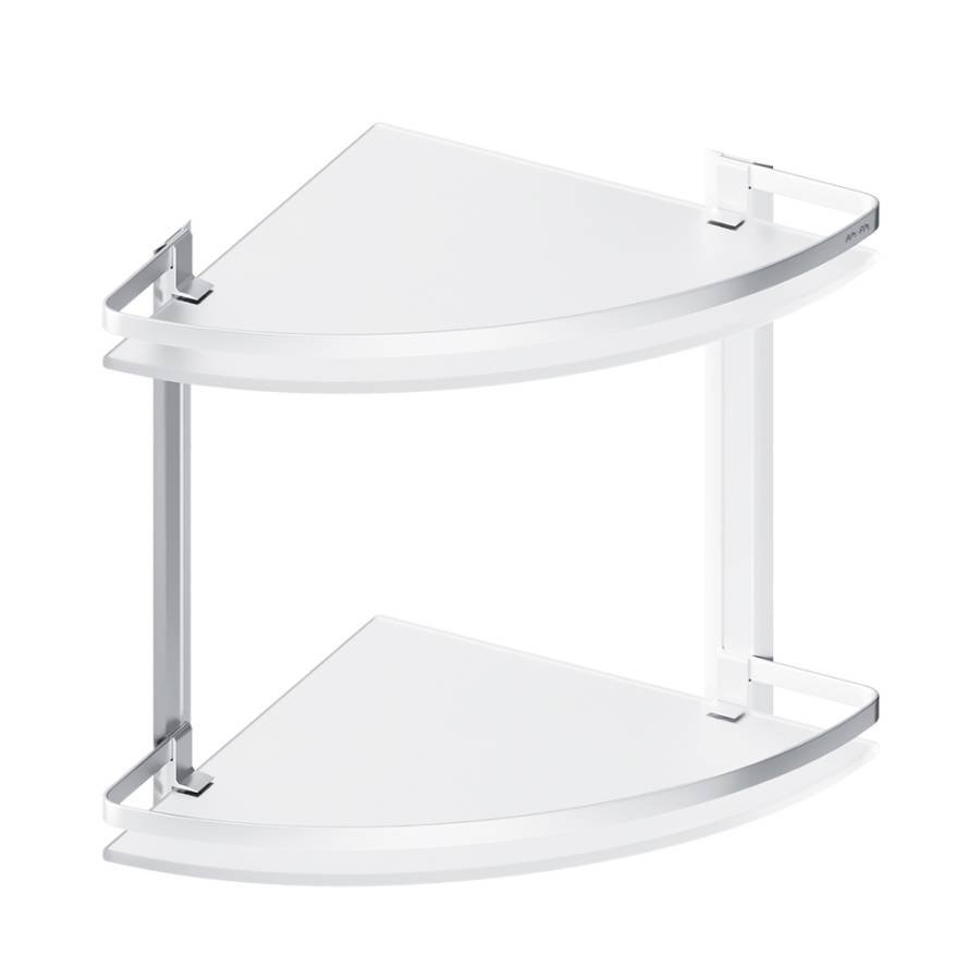 A7456200 Sense L Полка двухуровневая угловая стеклянная, алюминий A7456200 Sense L Полка двухуровневая угловая стеклянная, алюминий