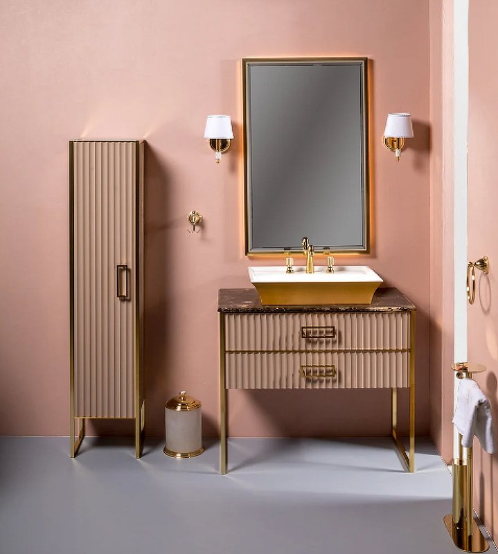 Зеркало MONACO с подсветкой 70*110CM глянец капучино + золото 566-CPG Boheme Зеркало MONACO с подсветкой 70*110CM глянец капучино + золото 566-CPG Boheme