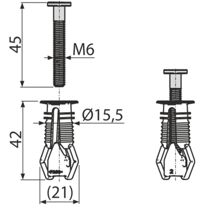Дюбель для верхнего монтажа сиденья