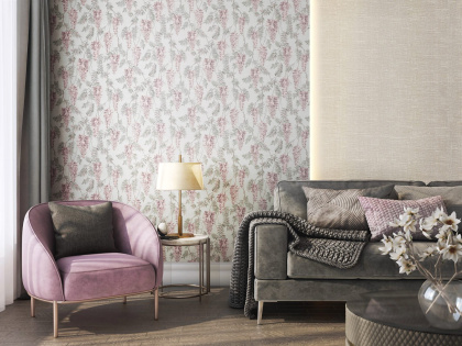 Обои виниловые Эдем мотив, бежевый, розовый Обои виниловые Эдем мотив, бежевый, розовый