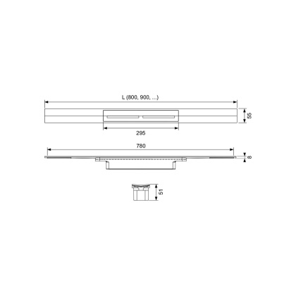 Профиль для душа TECEdrainprofile, 1000 мм, PVD Brushed Gold Optic