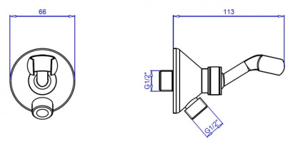 CZR-U-AI-C-01 Штуцер с держателем, классический, исполнение хром