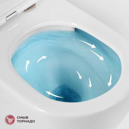 LINER Унитаз подвесной, безободковый с системой смыва "Торнадо", с сиденьем soft close, 53 см, CZR-3808-53-TH-TOR/SC LINER Унитаз подвесной, безободковый с системой смыва "Торнадо", с сиденьем soft close, 53 см, CZR-3808-53-TH-TOR/SC