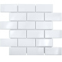 Керамическая мозаика, Brick White Glossy 45x95, Brick & Metro
