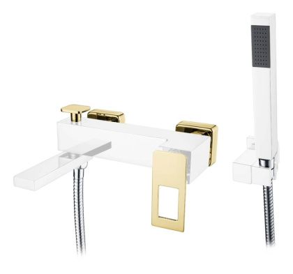 Смеситель для ванны QChromeGold_Комплект