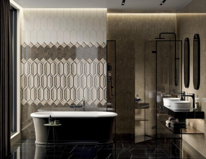 Декор настенная HGD\A473\35003 Бикуш коричневый 34см*14см*6,9мм (1уп/10шт/0,476м2) глянцевый, шт