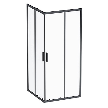 W93G-403-090BT Душевое ограждение Gem S Square Slide 90x90 стекло прозрачное, профиль Черный матовый