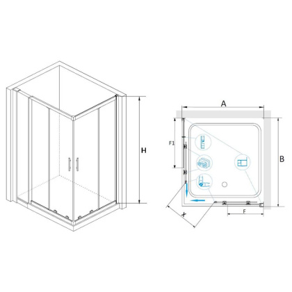 Душевой уголок RGW HO-42 (HO-31 + Z-41), RGW 03064203-11