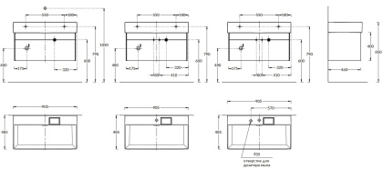 Тумба LOGICA подвесная 2 ящика 90 см, белоснежный LO.90.2\WHT