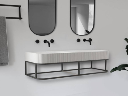 Консоль с раковиной ABBER Stein AS2646 подвесная, белая матовая Консоль с раковиной ABBER Stein AS2646 подвесная, белая матовая