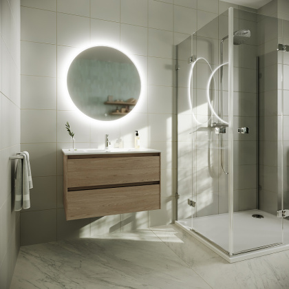 Тумба подвесная SANCOS Cento 790х450х500, c двумя ящиками оснащенными доводчиками,карпатская ель, арт. CN80KE