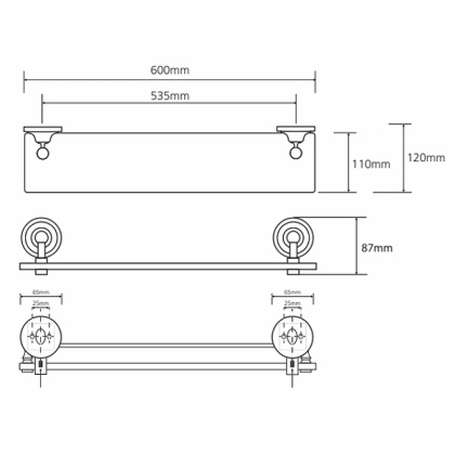 Стеклянная полка Bemeta Retro chrom 144302242 Хром Стеклянная полка Bemeta Retro chrom 144302242 Хром