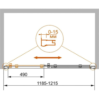 PRATICO-BF-1-120-C-Cr Душевая дверь