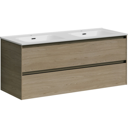 Тумба подвесная SANCOS Cento 1190х450х500, c двумя ящиками оснащенными доводчиками, карпатская ель, арт. CN120-2KE