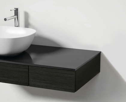 Модуль 90 см под раковину с выдвижным ящиком, левосторонний, черный дуб Модуль 90 см под раковину с выдвижным ящиком, левосторонний, черный дуб