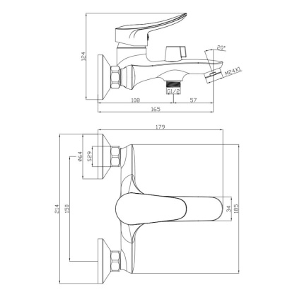 Смеситель д/ванны ARRIBA, арт. 09201AR