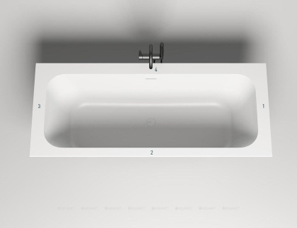 Ванна из литьевого мрамора Salini Orlanda Axis Kit 180х80 103312G