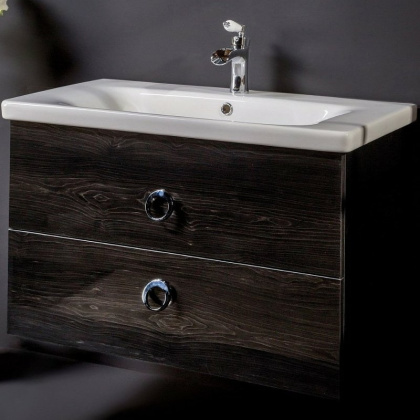 Тумба 80см*43,5 BLACK WOOD (керам.моноблок) 830-080-BW Boheme Тумба 80см*43,5 BLACK WOOD (керам.моноблок) 830-080-BW Boheme