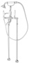FIRST-VDP-02-Bi Напольный смеситель для ванны с ручным душем Исполнение: Бронза, Ручки: Белая 