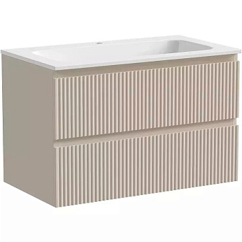 Тумба подвесная SANCOS Snob R 790х445х500, c двумя ящиками оснащенными доводчиками, Beige Soft , арт.SNR80CE