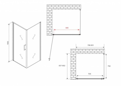 Душевой уголок ABBER Sonnenstrand AG04080-S85 Душевой уголок ABBER Sonnenstrand AG04080-S85