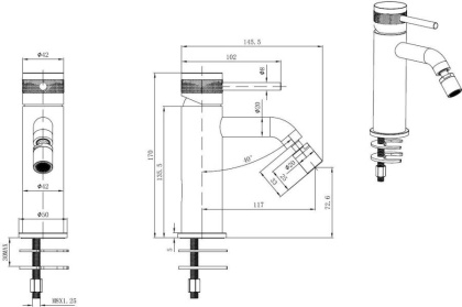 Смеситель для биде Allen Brau Priority 5.31A04-31 (с донным клапаном) черный матовый