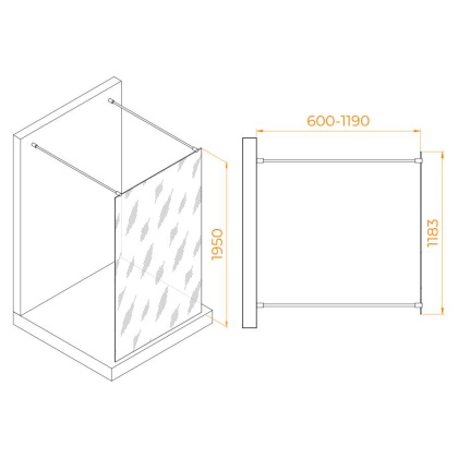 Душевая перегородка RGW WA-016W, RGW 35101612-15