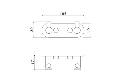 Крючок двойной AQUATEK, матовый черный AQ4102MB ЕВРОПА