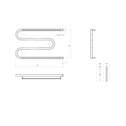 Полотенцесушитель М3/4" 60*50П с креплениями