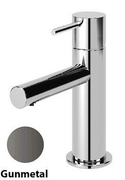 LEAF-LSM1-L-GM Смеситель для раковины однорычажный, с донным клапаном, исполнение Gunmetal PVD